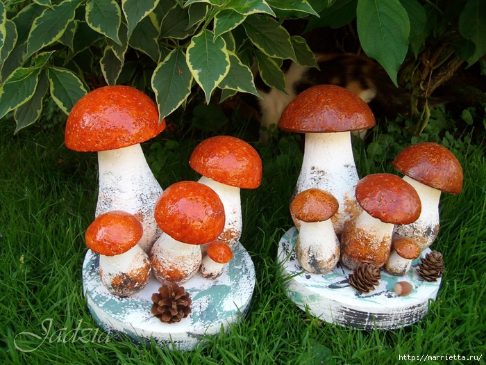 Как сделать садовые грибы